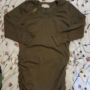 Olive Pink Republic extra long ruffled sweater